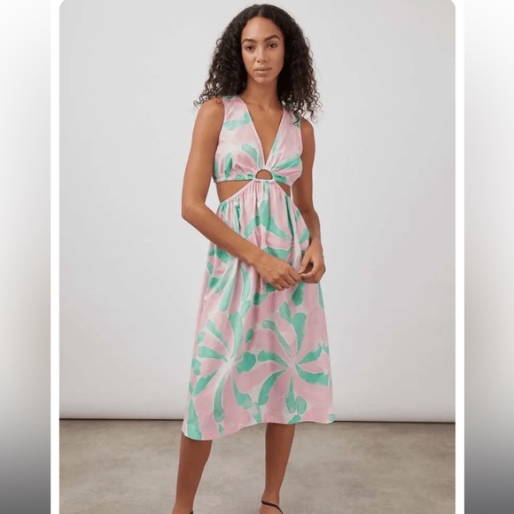 Rails Rizo Cutout Candy Mint Midi Dress Medium NEW - Picture 1 of 3